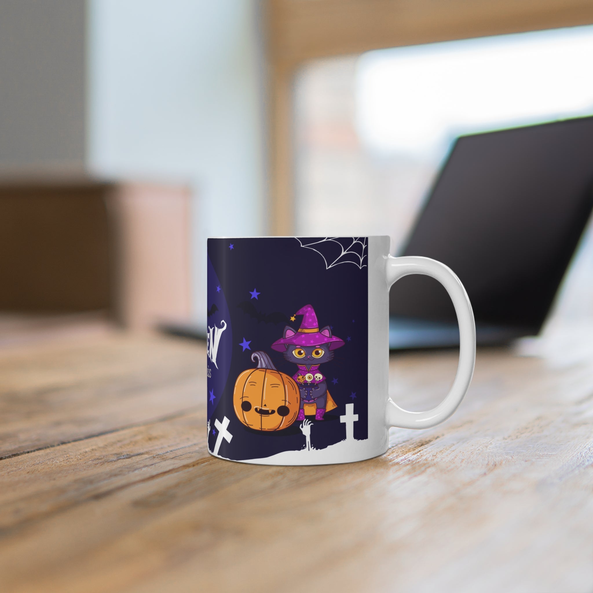 Happy Halloween with Witch's Cats | Mug
